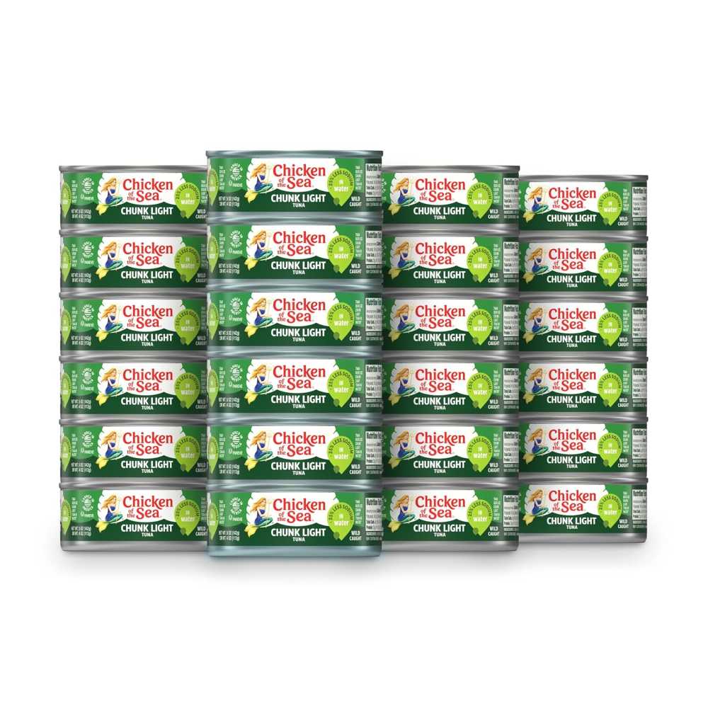 24-Pack Chicken of the Sea Chunk Light Tuna in Water, 5 oz. (25% Less Sodium)