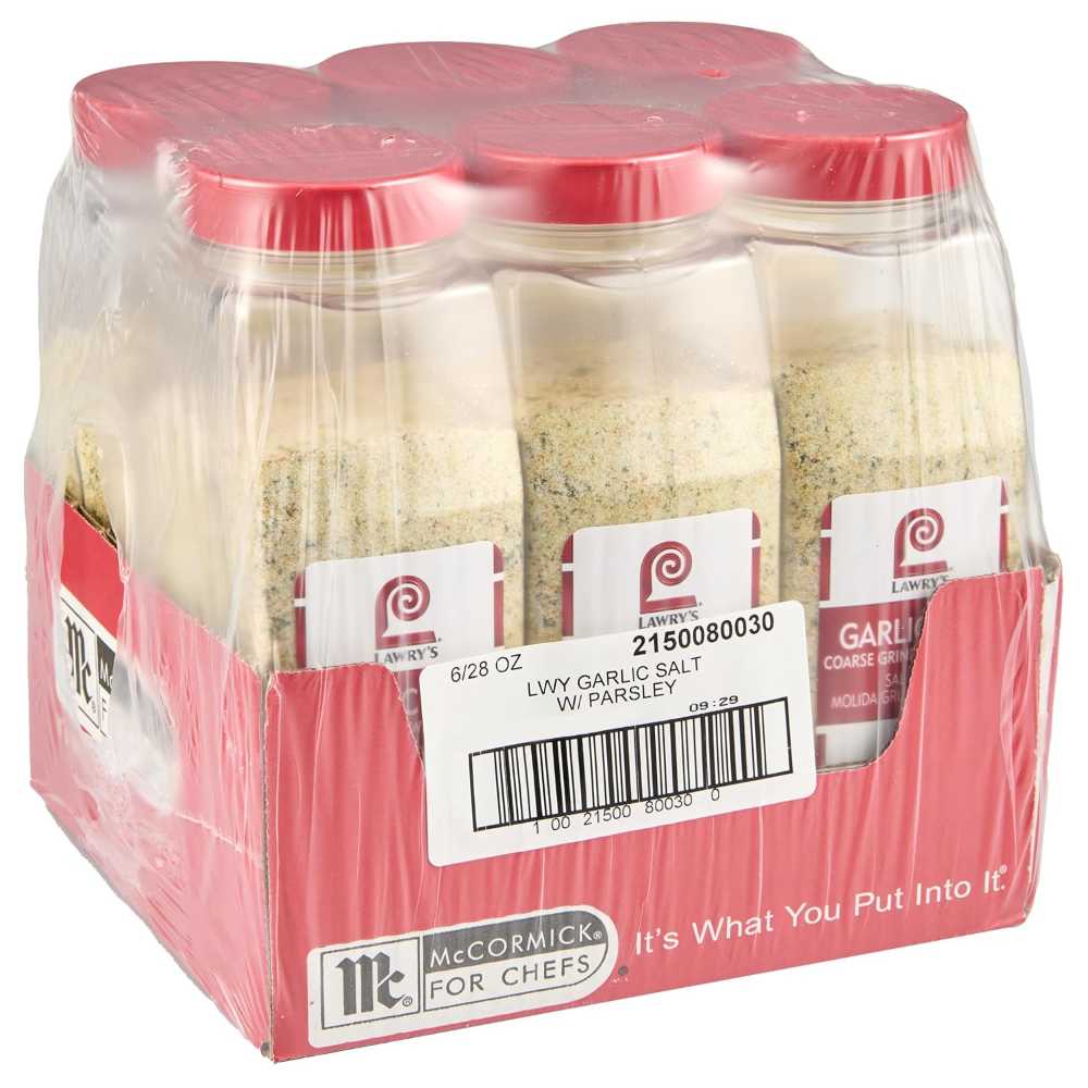 6-Pack Lawry's Coarse Grind Garlic Salt w/ Parsley, 28 oz.