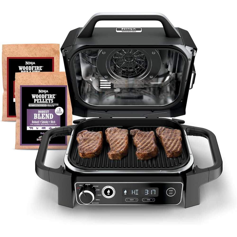 Ninja Woodfire 7-in-1 (Grill, BBQ, Roast, Air Fry, Dehydrate, Broil, Smoke)