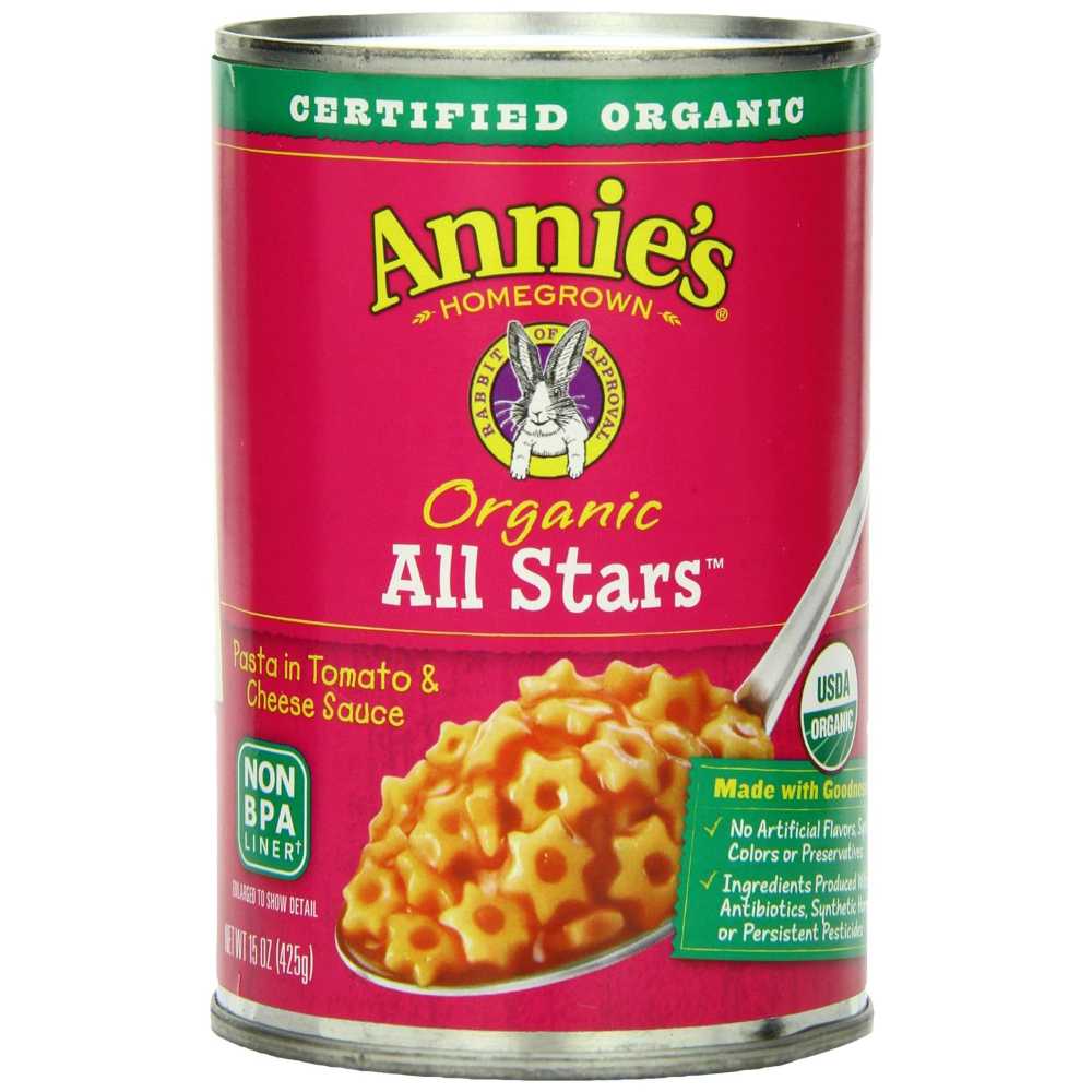 12-Pack Annie's Organic Canned Pasta in Tomato & Cheese Sauce, 15 oz.