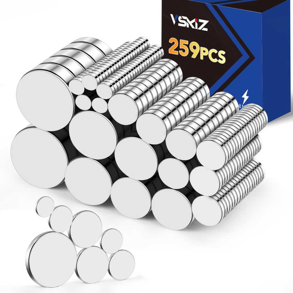 259-Pack Vskiz Small Neodymium Magnets (Assorted Sizes)