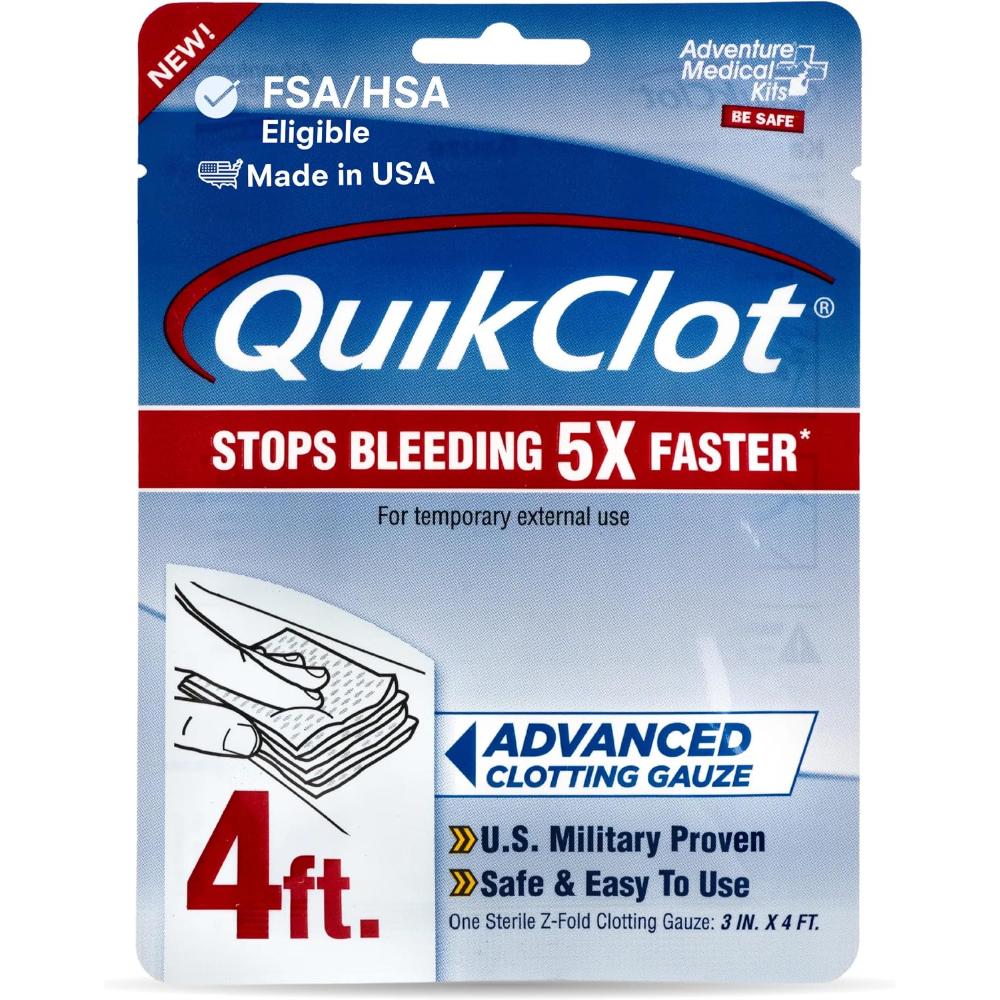 Prime: QuikClot Advanced Clotting Gauze, 3" x 4'
