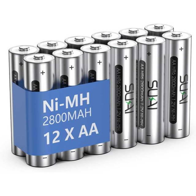 Prime Members: 12-Pack Sukai Rechargeable AA or AAA NiMH Batteries