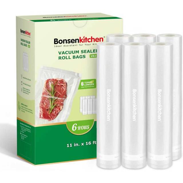 6-Pack Bonsenkitchen 11"x 16' Vacuum Sealer Rolls