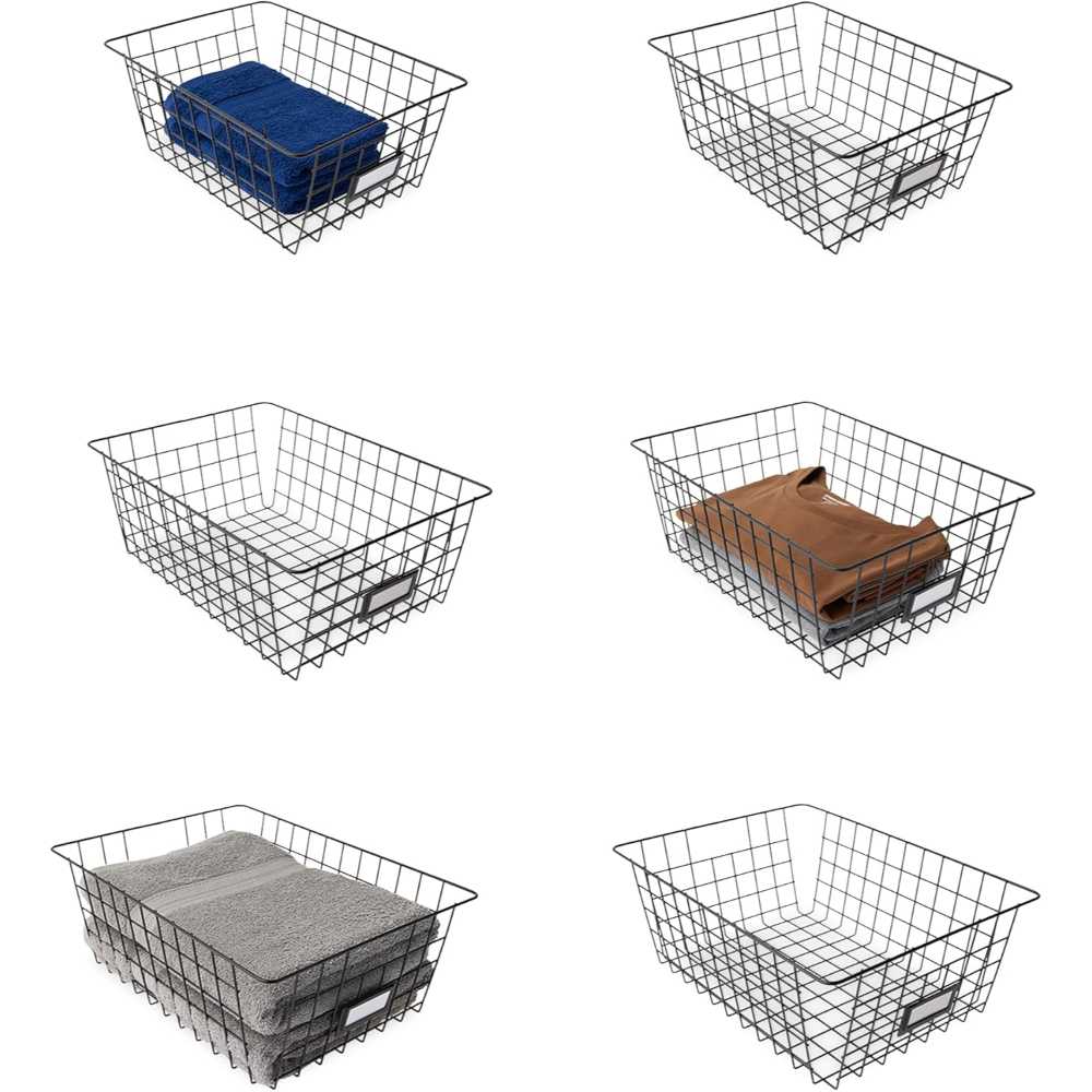 6-Pack Amazon Basics Wire Storage Baskets (Various Sizes)
