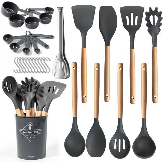 77L 32-Piece Silicone Cooking Utensils Set w/ Holder