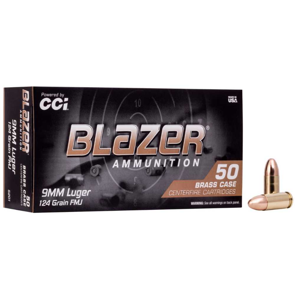 1000-Rounds CCI Blazer Brass 9mm 124/115 gr. (21.5 CPR)