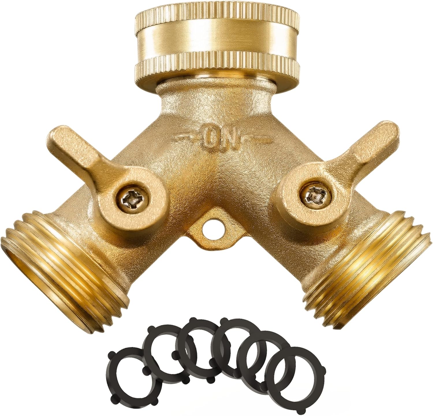 IPOW Heavy Duty Brass 2-Way Garden Hose Splitter