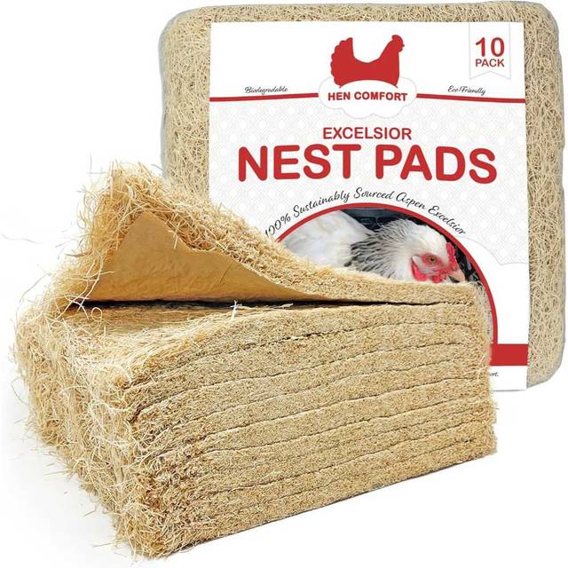 10-Pack Hen Comfort Excelsior 13" x 13" Chicken Nesting Pads