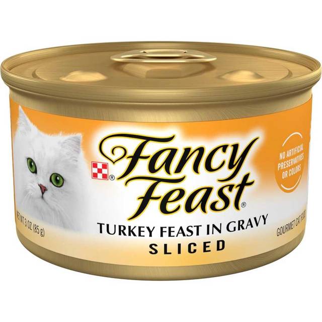 24-Pack Purina Fancy Feast Sliced Turkey Feast Wet Cat Food in Gravy, 3 oz.