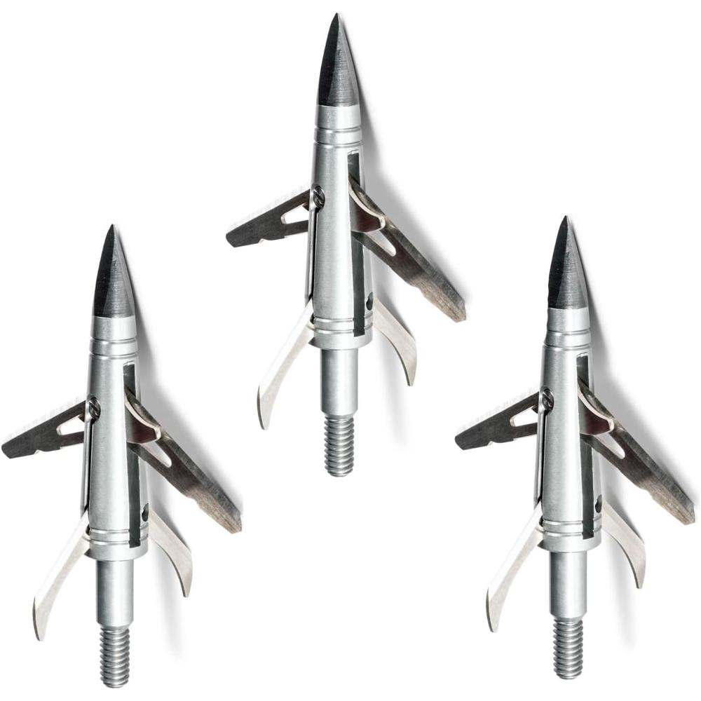 3-Pack New Archery Spitfire Double Cross 4-Blade Mechanical Broadhead, 100 Grain