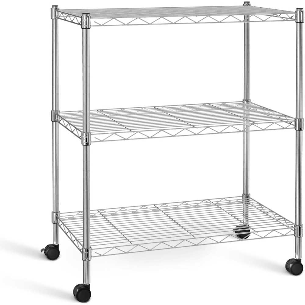 Simple Deluxe Heavy Duty 3-Tier Shelving w/ Wheels