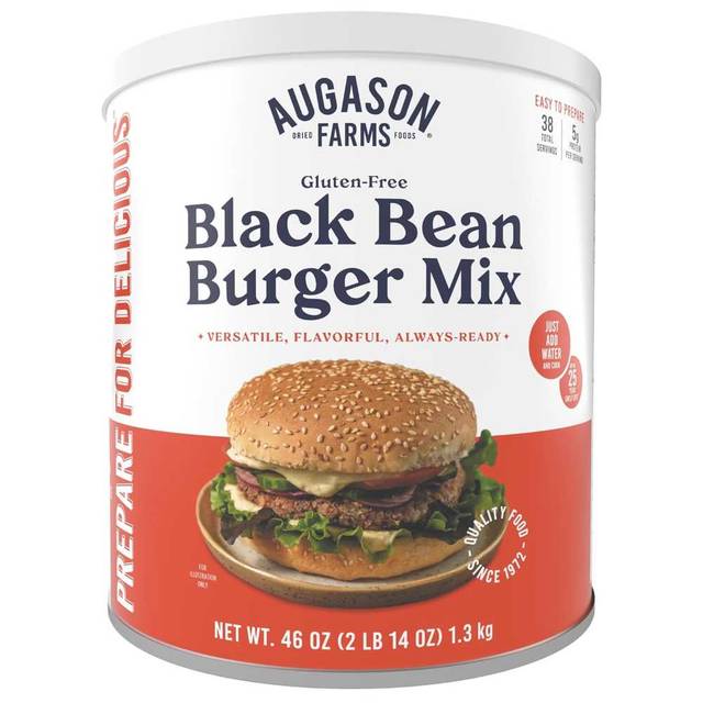 Augason Farms Black Bean Burger Mix #10 Can
