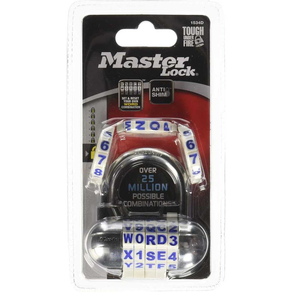 Master Lock Word Combination Padlock w/ Interchangeable Removable Dials