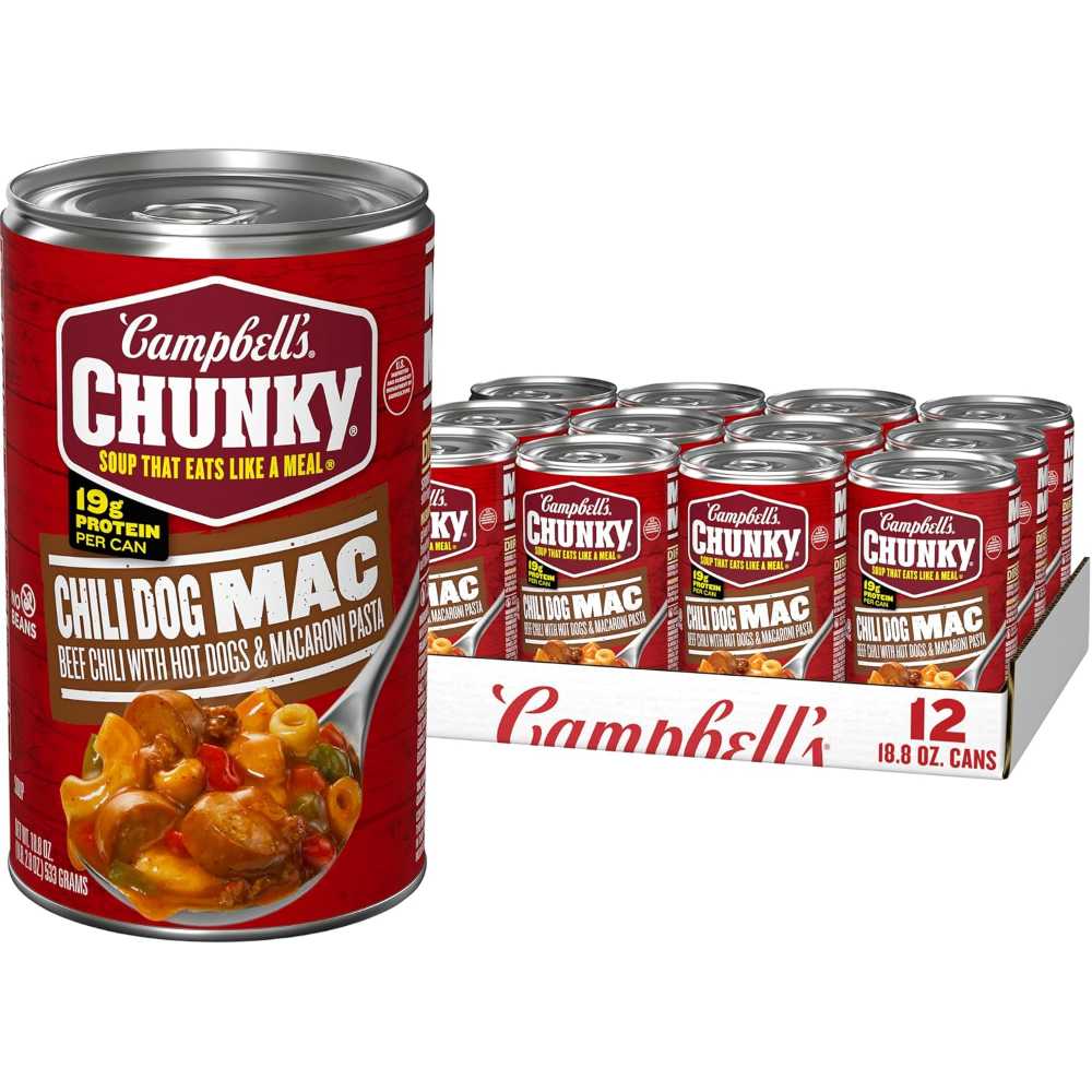 12-Pack Campbell’s Chunky Chili Dog Mac Soup, 18.8 oz.