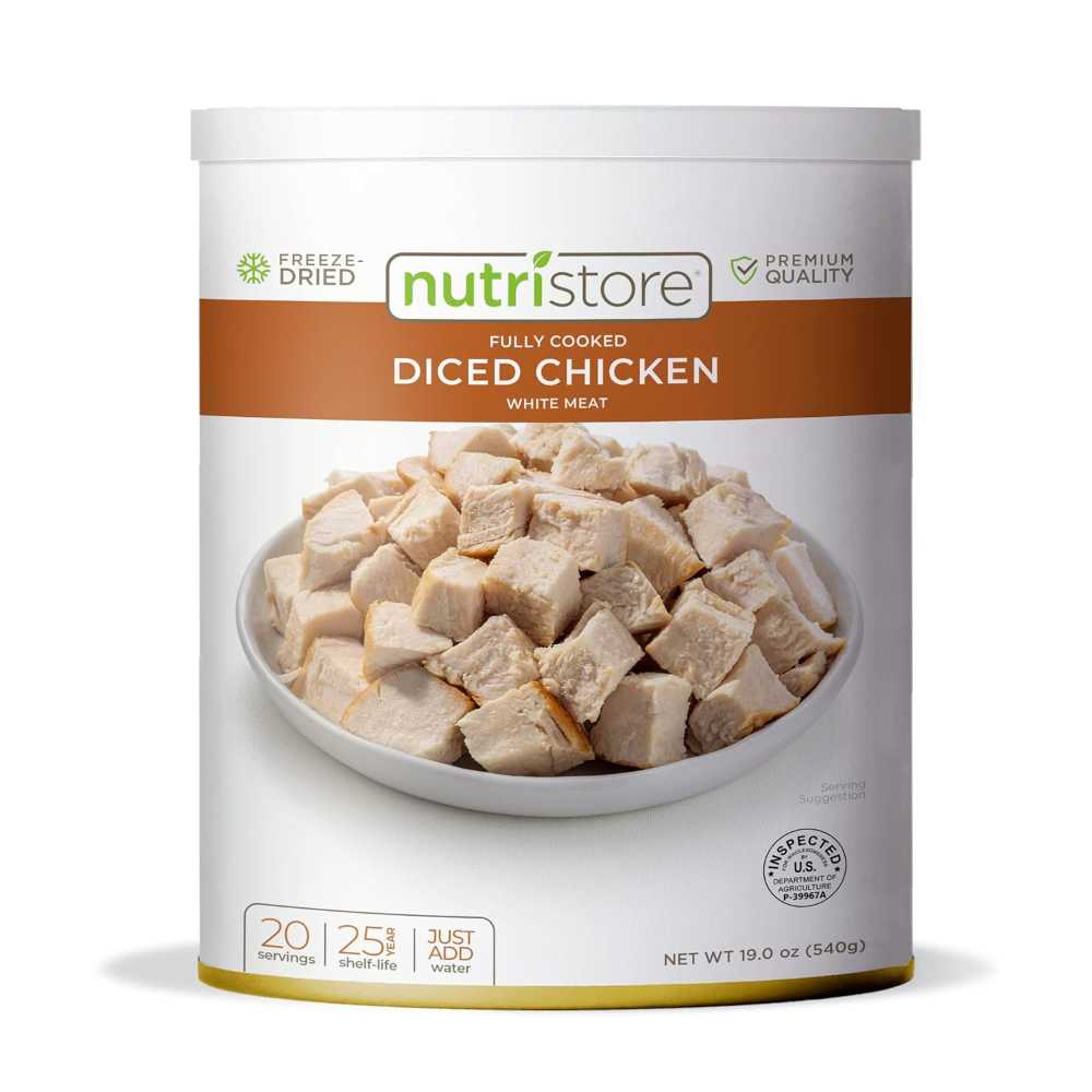 Nutristore Freeze Dried Diced Chicken Can