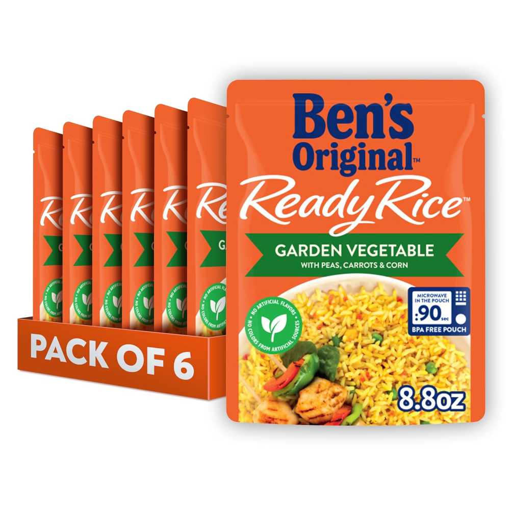 6-Pack Ben's Ready Rice Garden Vegetable Rice, 8.8 oz.