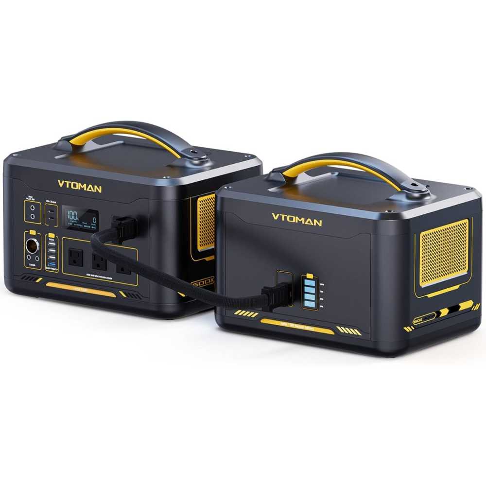 VTOMAN 2376Wh/1500W LiFePO4 Power Station + Free 88.8Wh/65W LiFePO4 Power Station