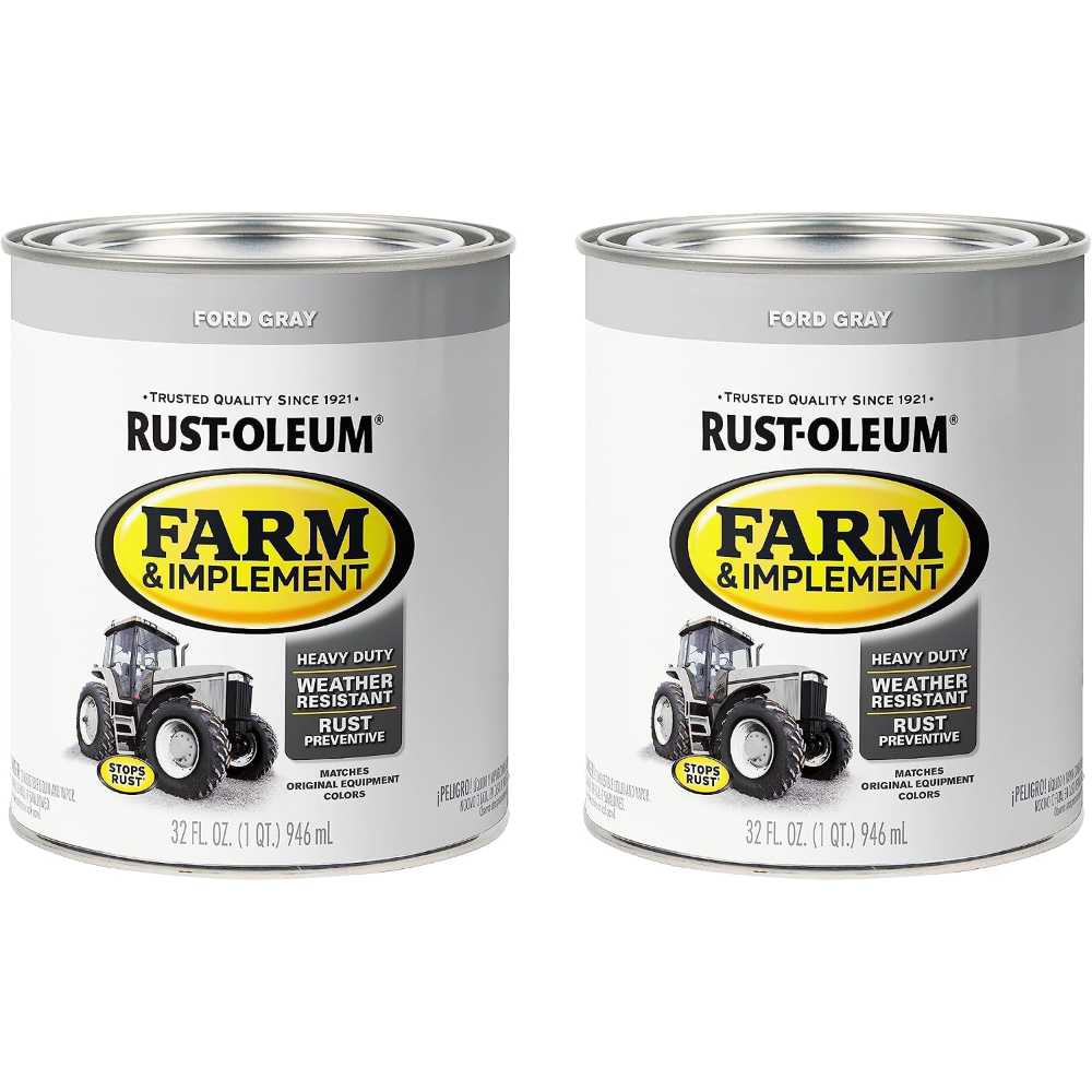 2-Pack Rust-Oleum Farm & Implement Enamel Paint, 1 Quart (Ford Gray)