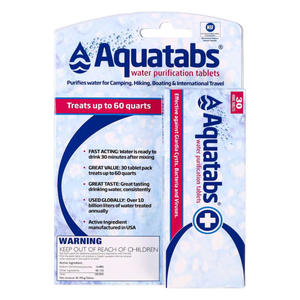 100-Pack Aquatabs 49mg Water Purification Tablets & More