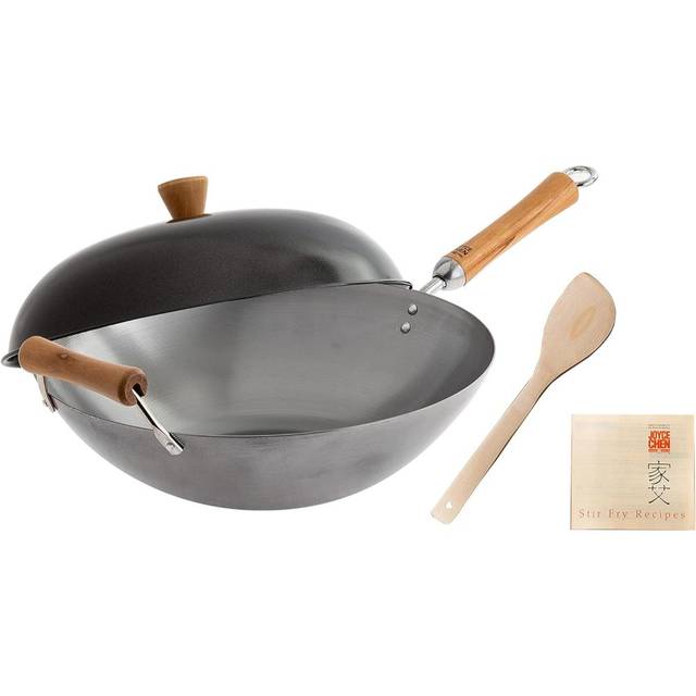 Joyce Chen 4-Piece 14" Carbon Steel Wok Set