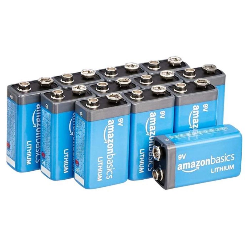 12-Pack Amazon Basics 9V Lithium High-Performance Batteries