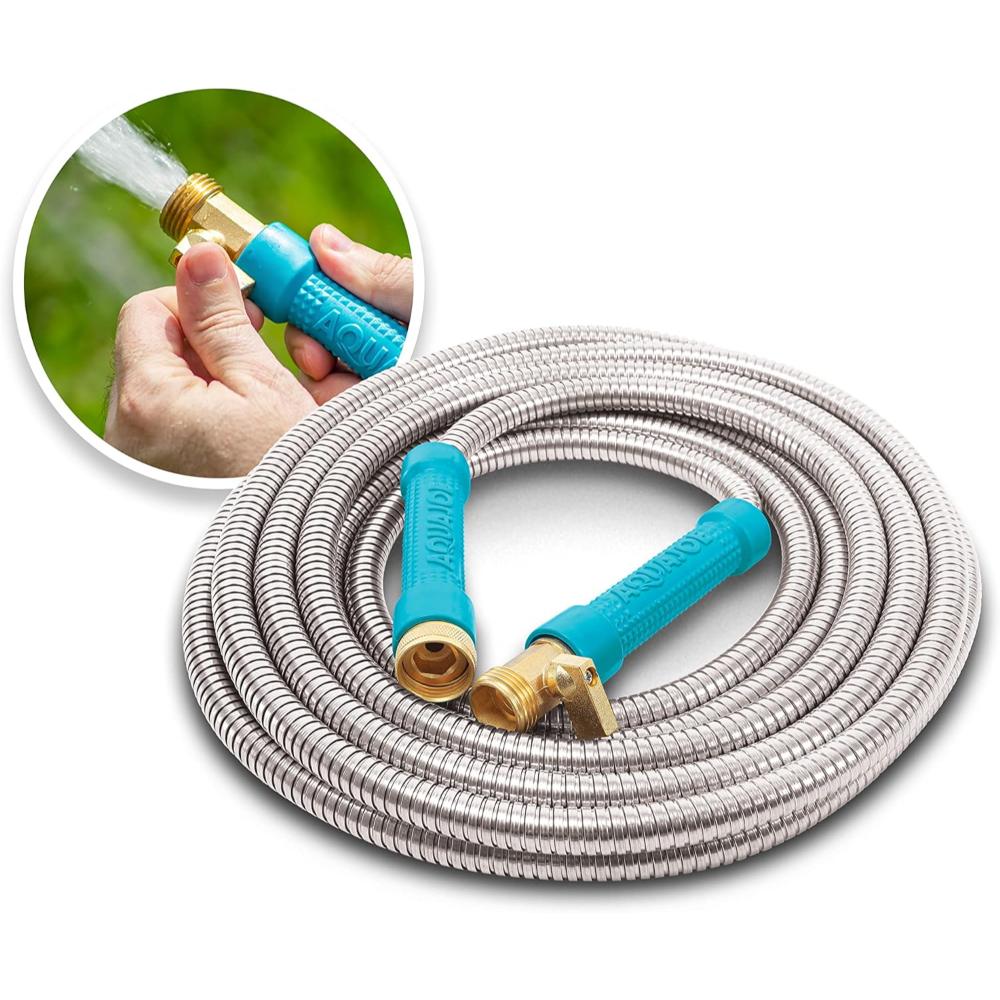 Aqua Joe 25' Heavy-Duty Stainless Steel Garden Hose