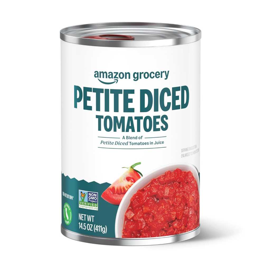 Amazon Grocery Petite Diced Tomatoes, 14.5 oz.