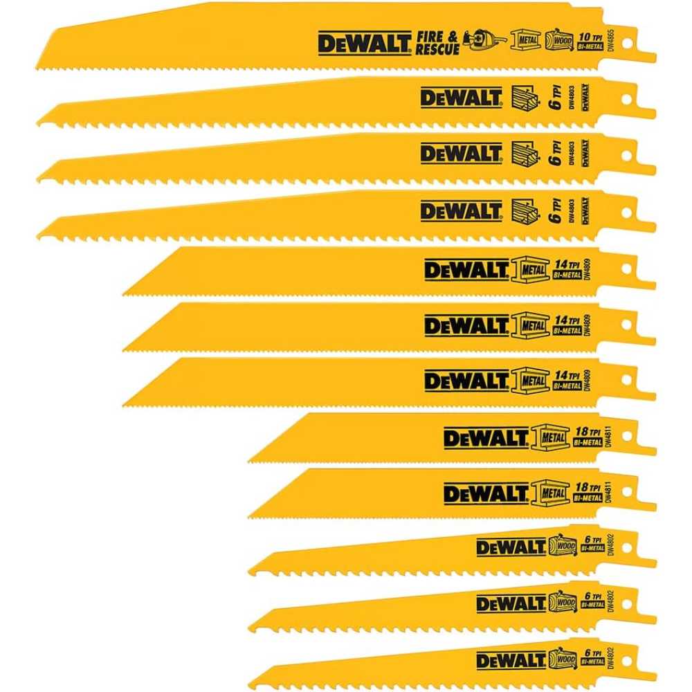 DEWALT 12-Piece Reciprocating Saw Blades Set w/ ToughCase