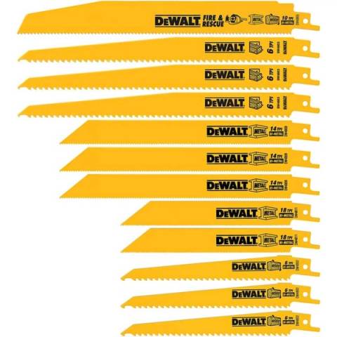 DEWALT 12-Piece Reciprocating Saw Blades Set w/ ToughCase