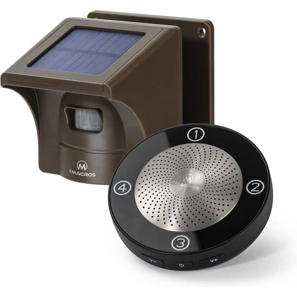 eMACROS Solar Wireless Driveway Alarm (1 Sensor + 1 Receiver)