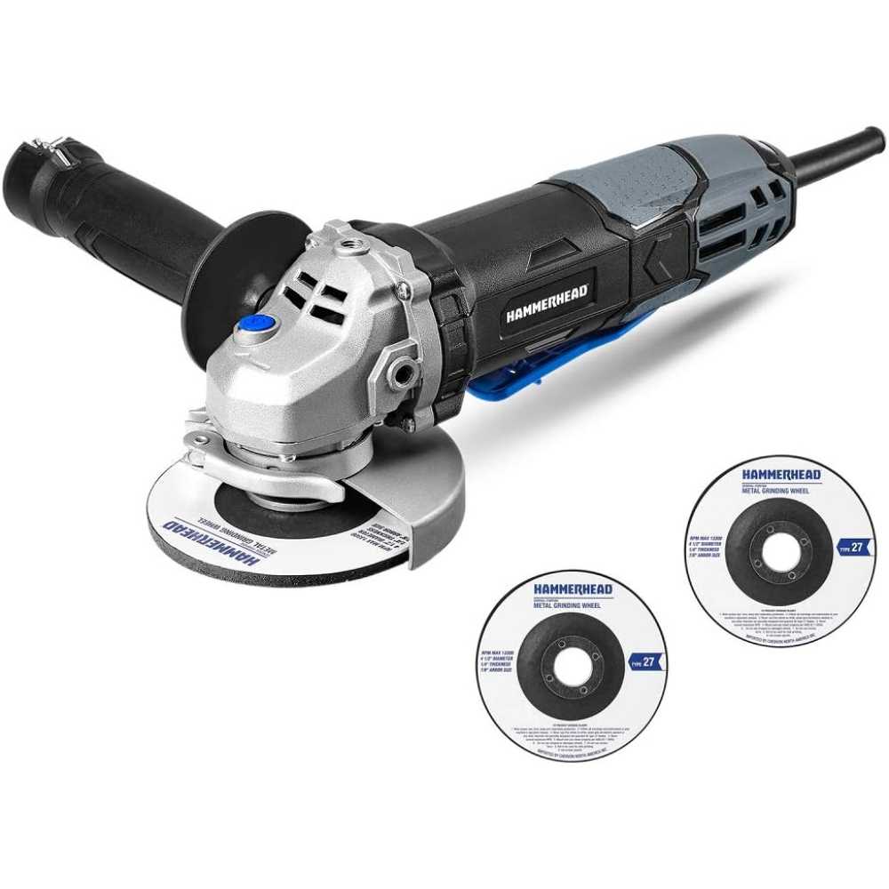 Hammerhead 6-Amp 4.5" Angle Grinder w/ 3x Grinding Wheels
