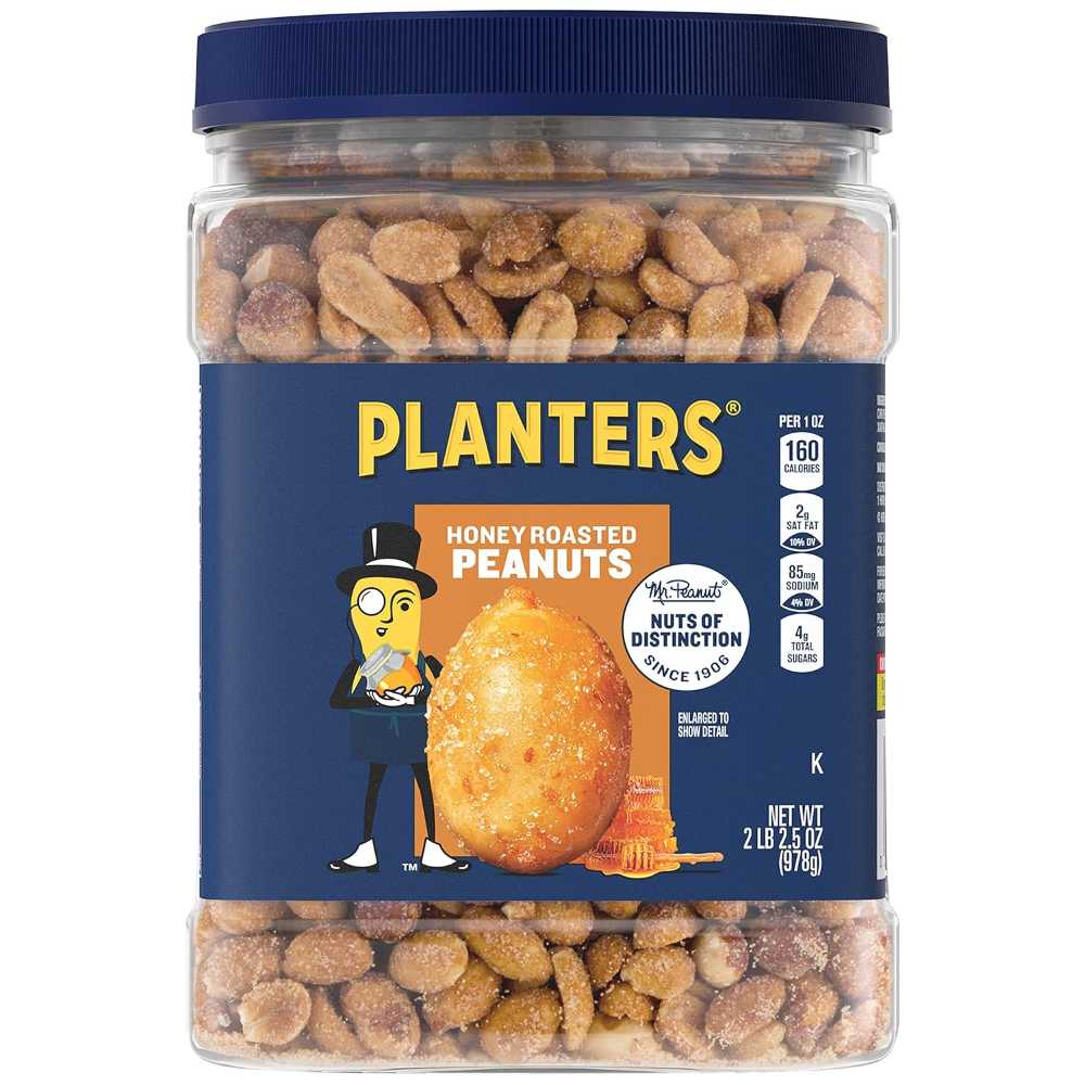 6-Pack PLANTERS Honey Roasted Peanuts, 34.5 oz.