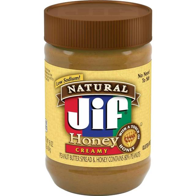 5-Pack Jif Natural Creamy Peanut Butter Spread and Honey, 16 oz.