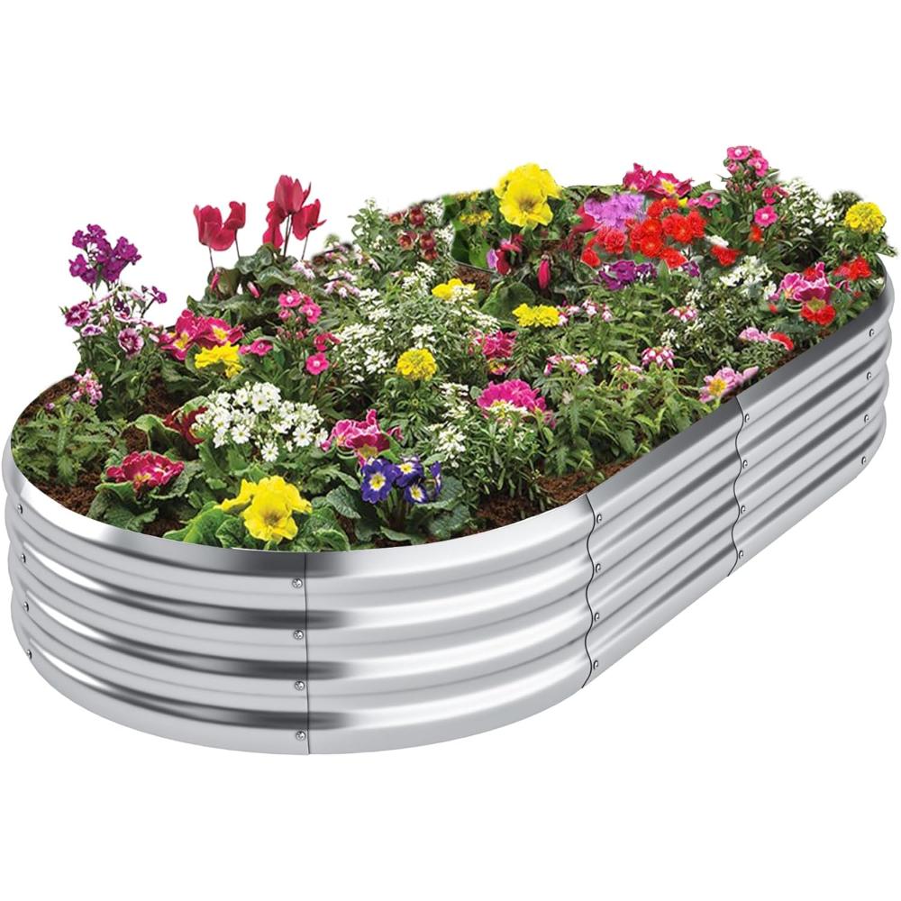 Besebay 6' x 3' Galvanized Raised Garden Bed