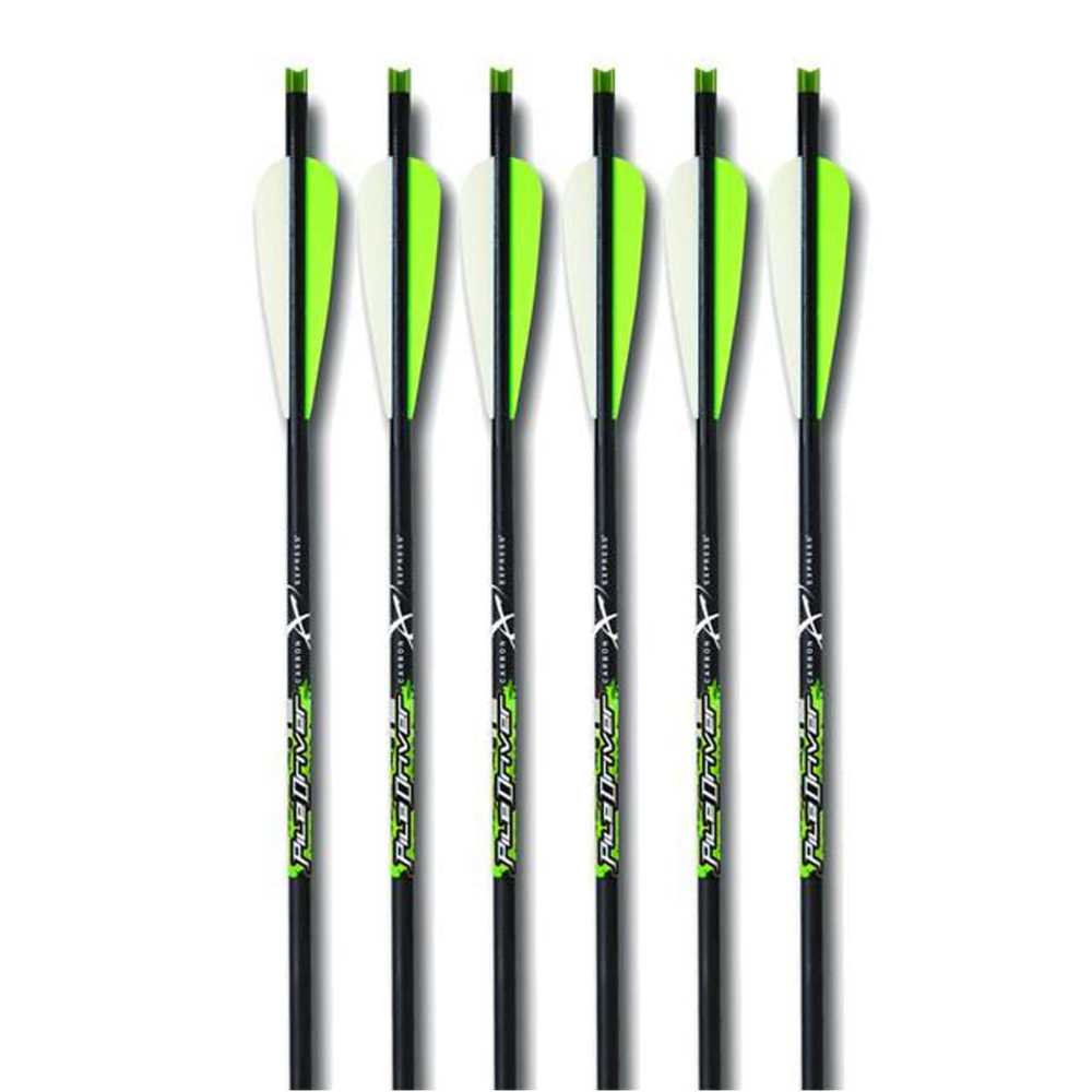 6-Pack Carbon Express PileDriver Fletched Carbon Crossbolt (20")