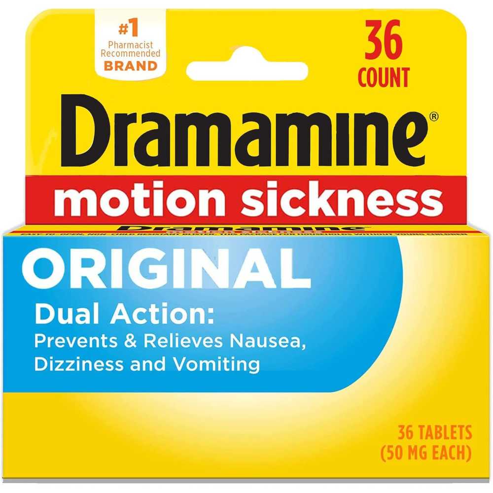 Double Coupon: 36-Pack Dramamine Original Motion Sickness Relief