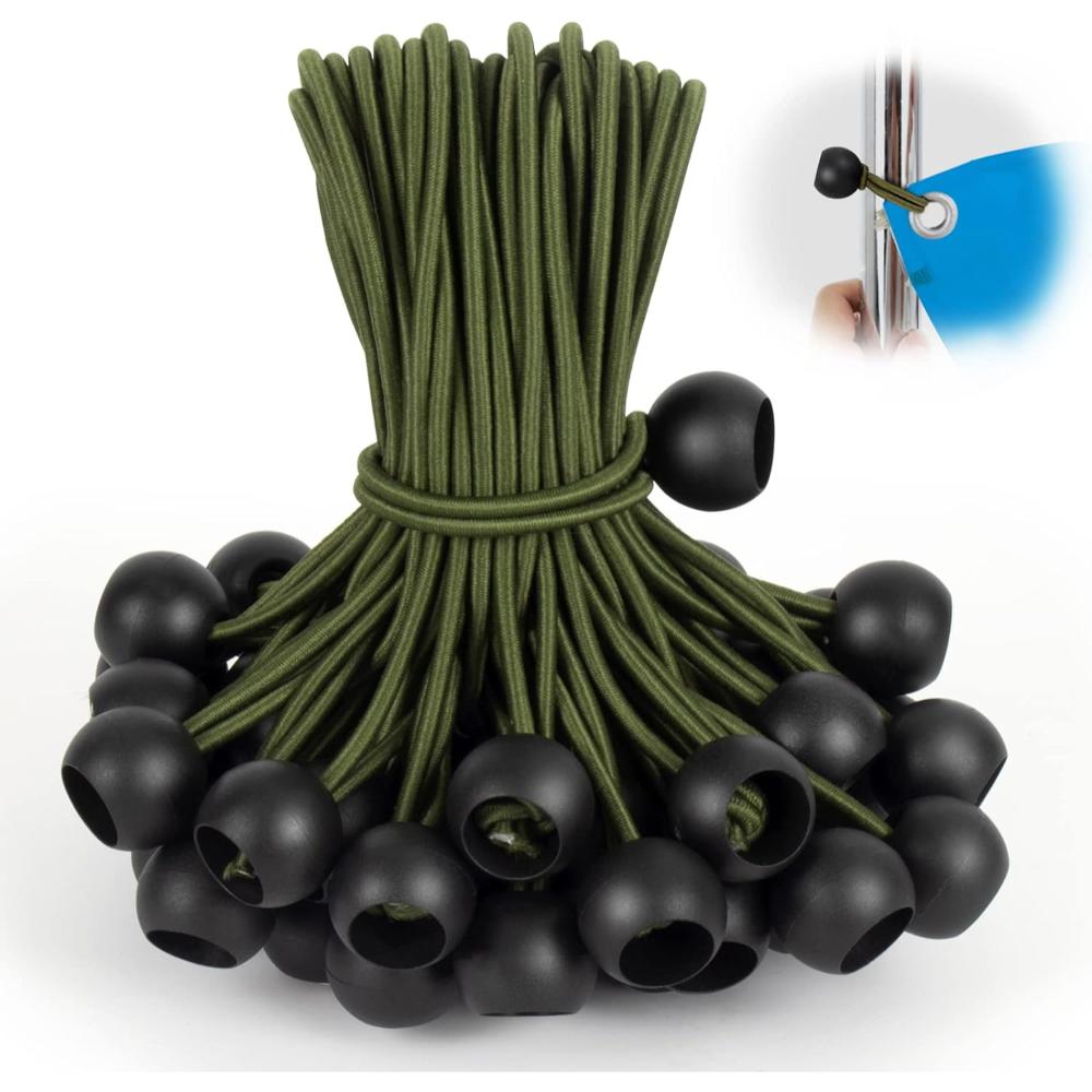 50-Pack Kinzomor 12" Bungee Cord Tie Downs w/ Balls