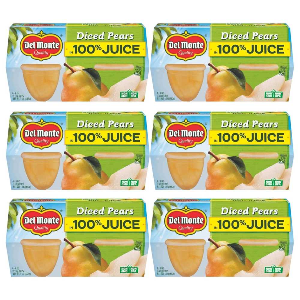 24-Pack Del Monte Diced Pears in 100% Juice, 4 oz.