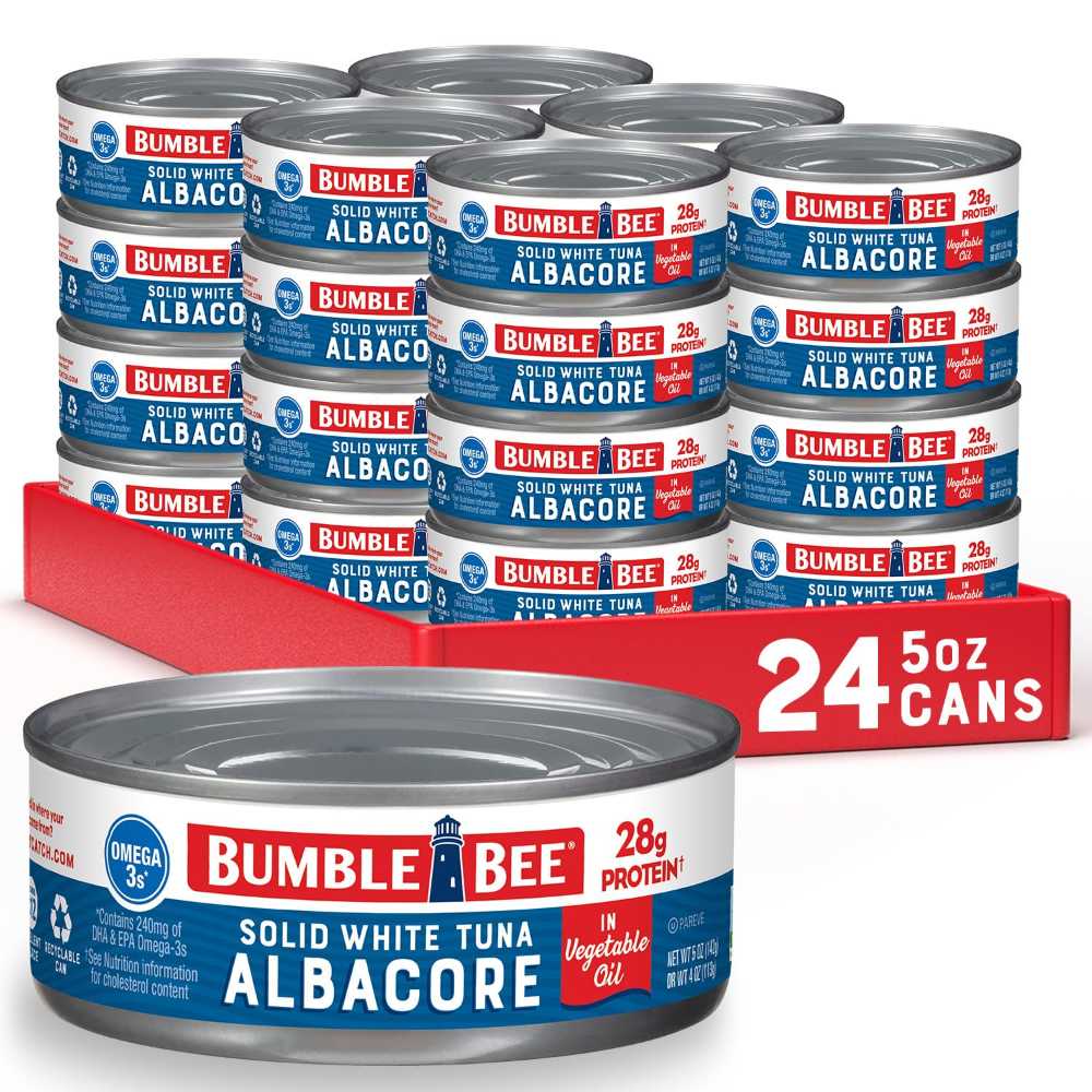 24-Pack Bumble Bee Solid White Albacore Tuna in Oil, 5 oz. ($0.61/Can)