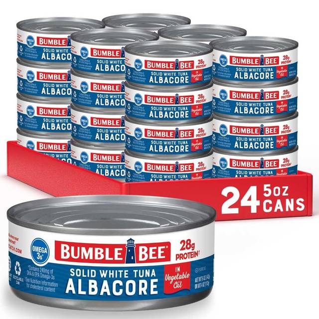 24-Pack Bumble Bee Solid White Albacore Tuna in Oil, 5 oz. ($0.61/Can)