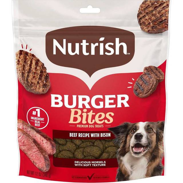 Nutrish Burger Bites Dog Treats, 12 oz. (Beef w/ Bison)
