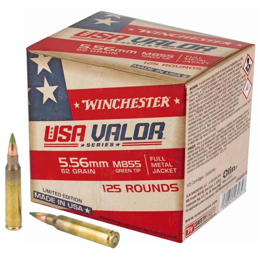 Rebate Deal: 1250-Rounds Winchester USA VALOR 5.56x45mm 62gr M855 Green Tip