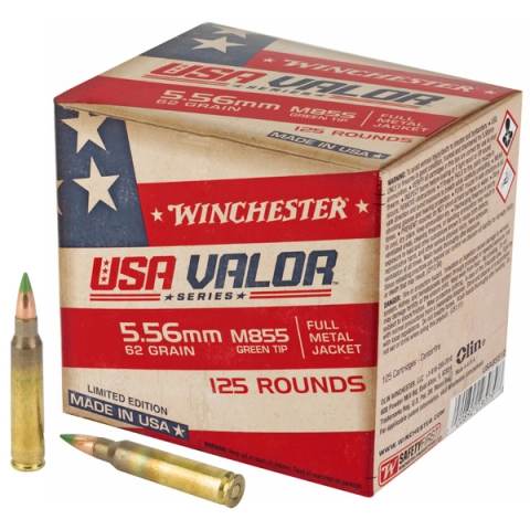 Rebate Deal: 1250-Rounds Winchester USA VALOR 5.56x45mm 62gr M855 Green Tip