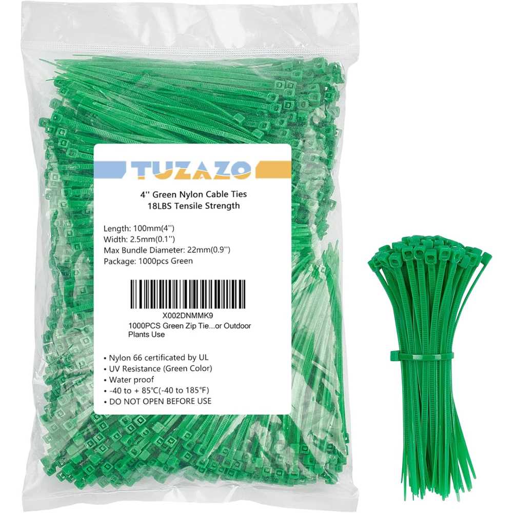 1000-Pack Tuzazo 4" 18 lb. Zip Ties