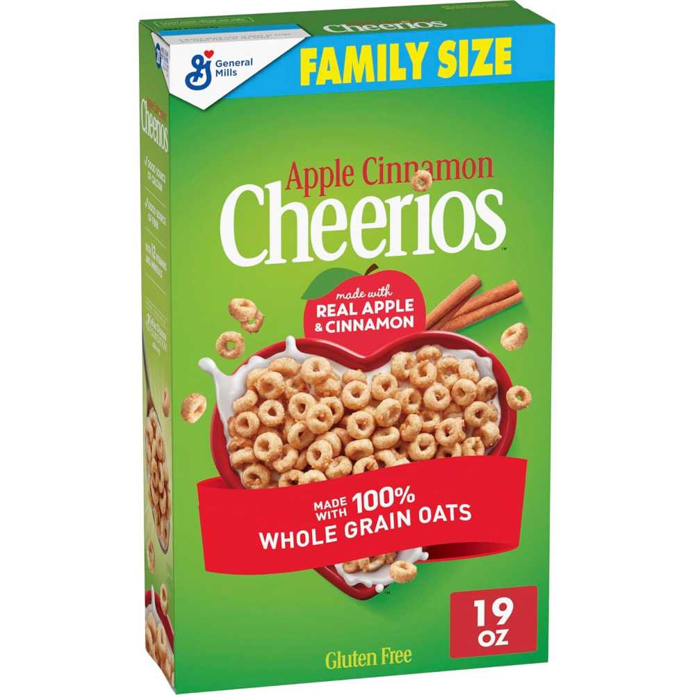 Apple Cinnamon Cheerios Cereal, Family Size 19 oz.