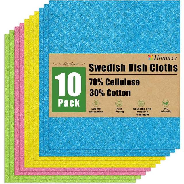 10-Pack Homaxy Swedish Dishcloths