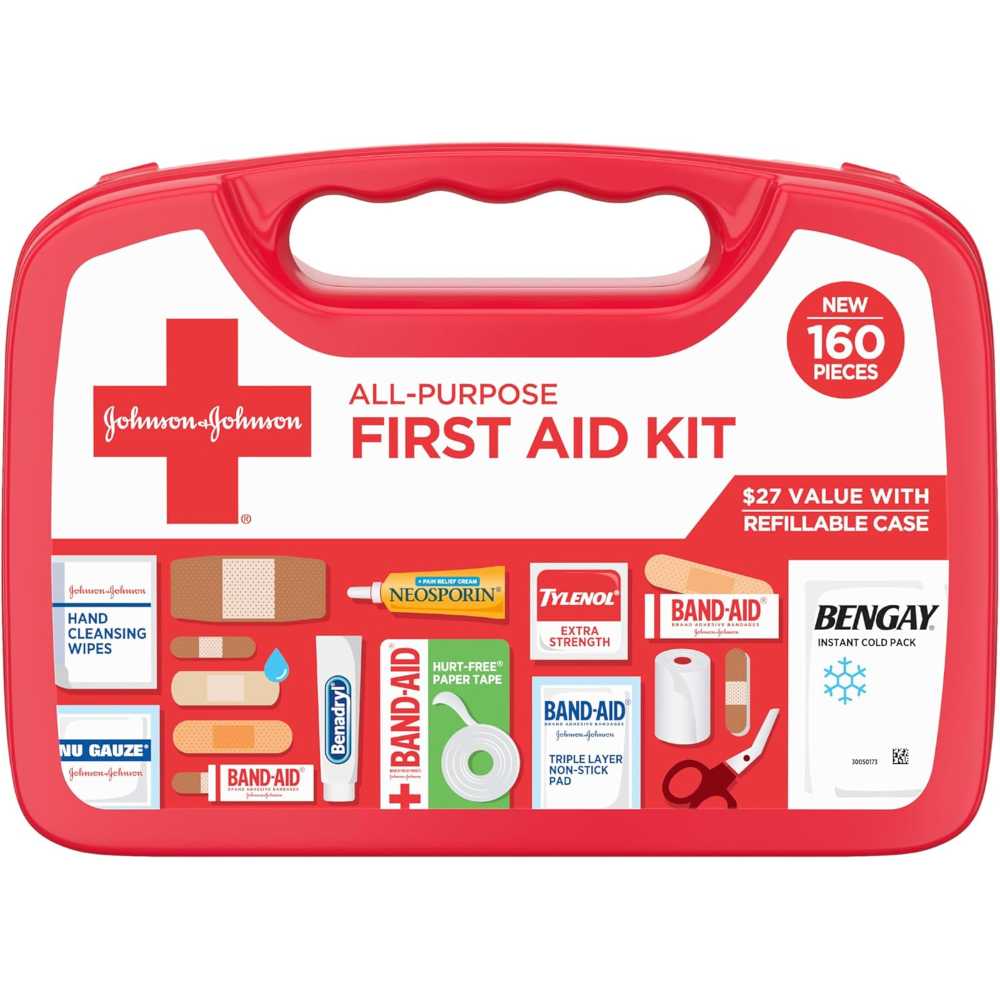 Johnson & Johnson 160-Piece Compact All-Purpose First Aid Kit