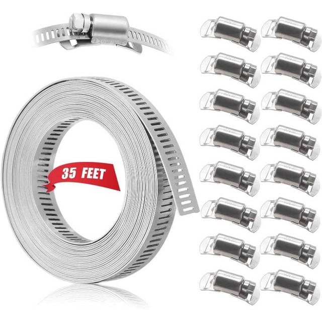 Dianrui 35' Stainless Steel Hose Clamp DIY Kit w/ 16x Fasteners