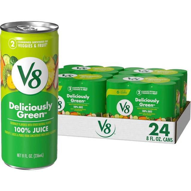 24-Pack V8 Deliciously Green 100% Fruit and Vegetable Juice, 8 oz.